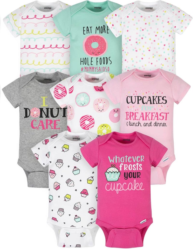 Onesies Brand baby-girls 8-Pack Short Sleeve Printed Bodysuits Baby and Toddler T-Shirt Set - Image 1