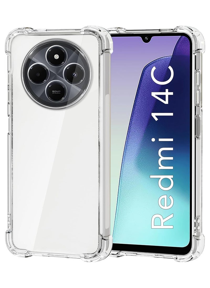 Generic Xiaomi Redmi 14C Back Case Clear Cover Soft Flexible Transparent Shockproof Protective Cover Reinforced Bumper Edges for Xiaomi Redmi 14C Clear  - Image 1