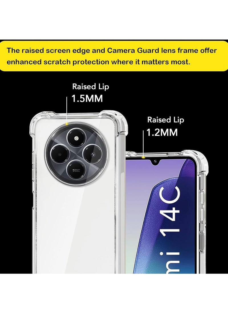 Generic Xiaomi Redmi 14C Back Case Clear Cover Soft Flexible Transparent Shockproof Protective Cover Reinforced Bumper Edges for Xiaomi Redmi 14C Clear  - Image 3
