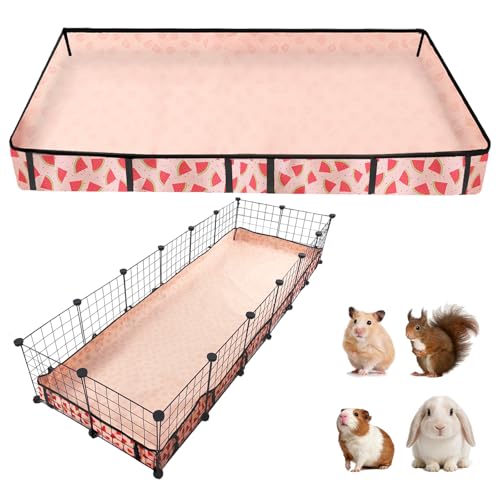 JOGEPEYO Waterproof Guinea Pig Cage Liners Washable Reusable Small Animal Cage Mat for Rabbit Hamster Chinchilla Hedgehog WatermelonCC 24x72 inches - Image 1