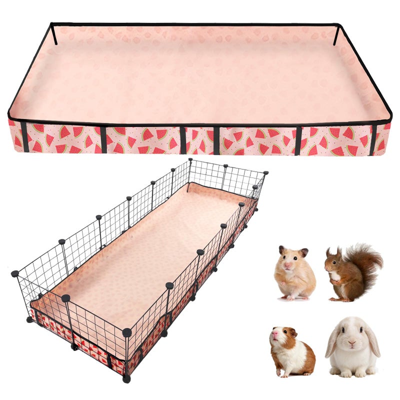 JOGEPEYO Waterproof Guinea Pig Cage Liners Washable Reusable Small Animal Cage Mat for Rabbit Hamster Chinchilla Hedgehog WatermelonCC 24x72 inches - Image 2