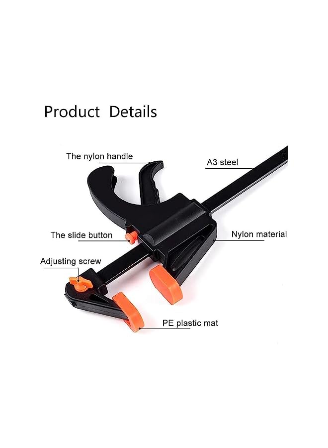promass 4 Pcs Woodworking Clip,195 MM F Clamps Quick Release Practical Heavy Duty Carpenter Tools DIY Carpentry Hand Tool Kit Bar Clamp Spreader Rocker Clip for Wood Working - Image 3