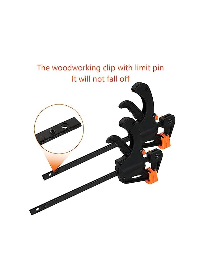 promass 4 Pcs Woodworking Clip,195 MM F Clamps Quick Release Practical Heavy Duty Carpenter Tools DIY Carpentry Hand Tool Kit Bar Clamp Spreader Rocker Clip for Wood Working - Image 4