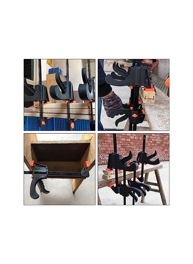 promass 4 Pcs Woodworking Clip,195 MM F Clamps Quick Release Practical Heavy Duty Carpenter Tools DIY Carpentry Hand Tool Kit Bar Clamp Spreader Rocker Clip for Wood Working - Image 5