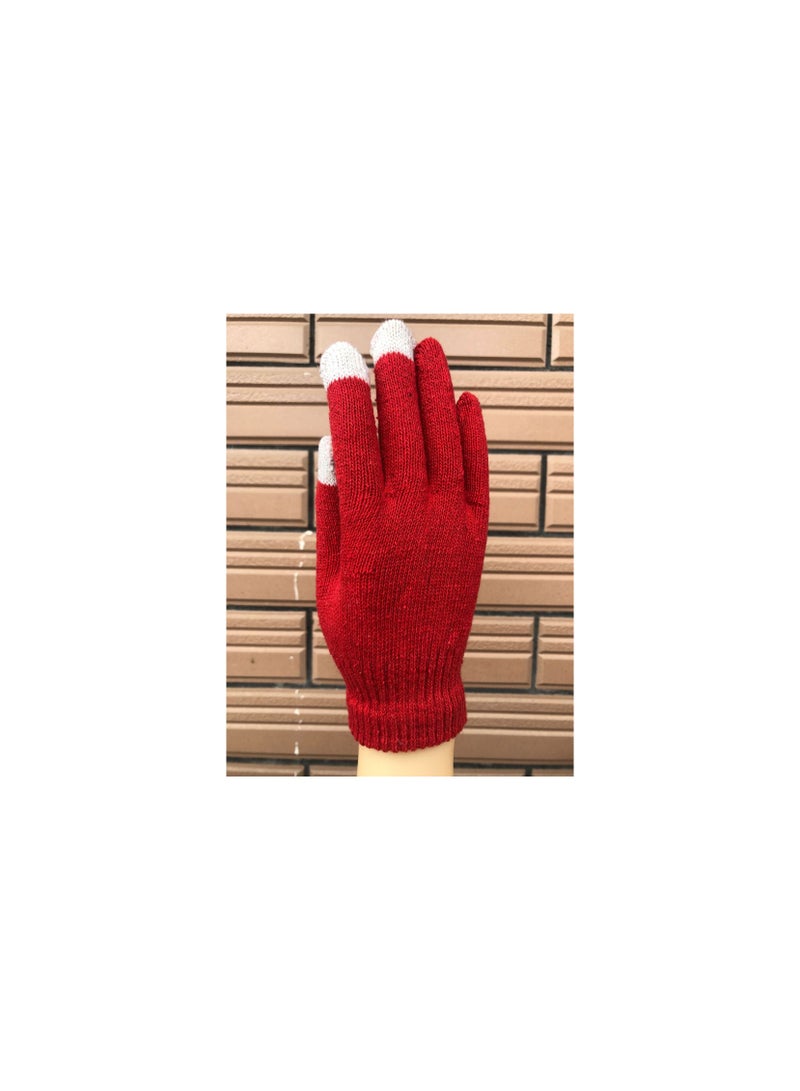 Loquat Solid Knit Gloves 
