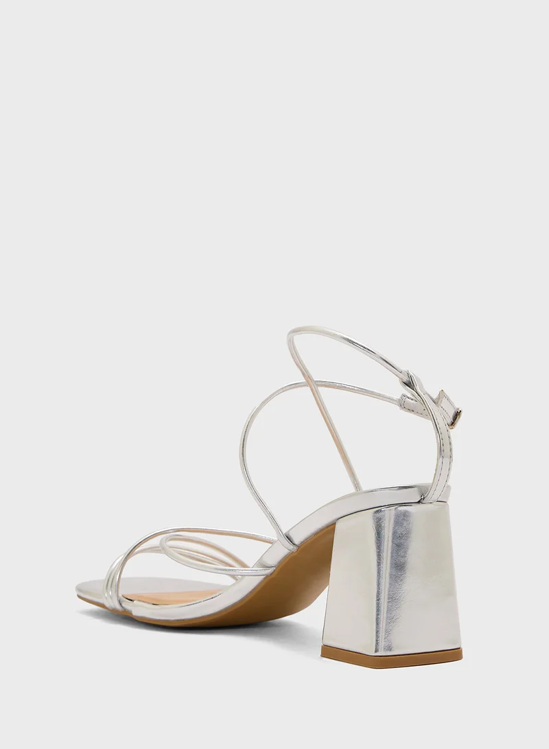 Truffle Flaire Block Heel Multi Strap Ankle Strap Block Heel Sandal