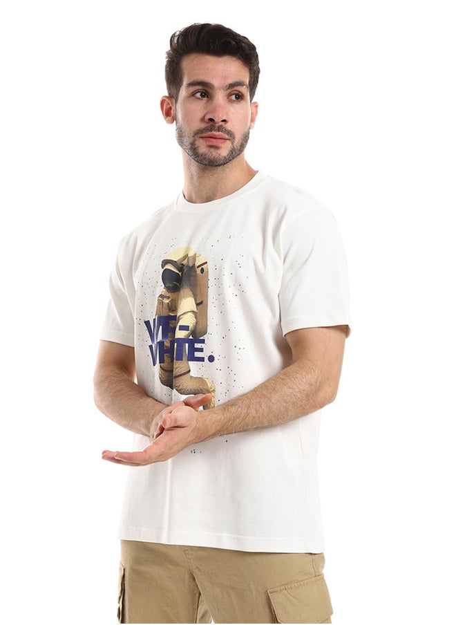 WHITE RABBIT - White Rabbit Space Printed Slip On Round Neck T-Shirt - Image 1