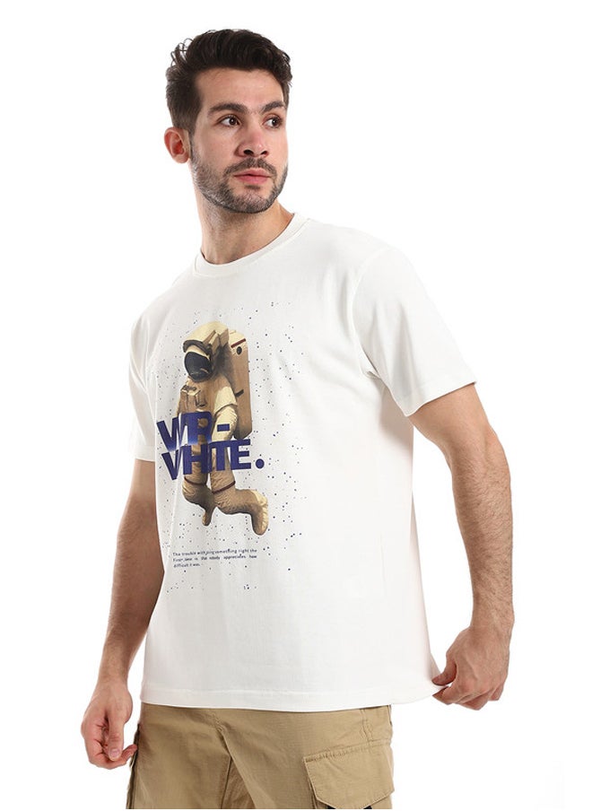 WHITE RABBIT - White Rabbit Space Printed Slip On Round Neck T-Shirt - Image 1