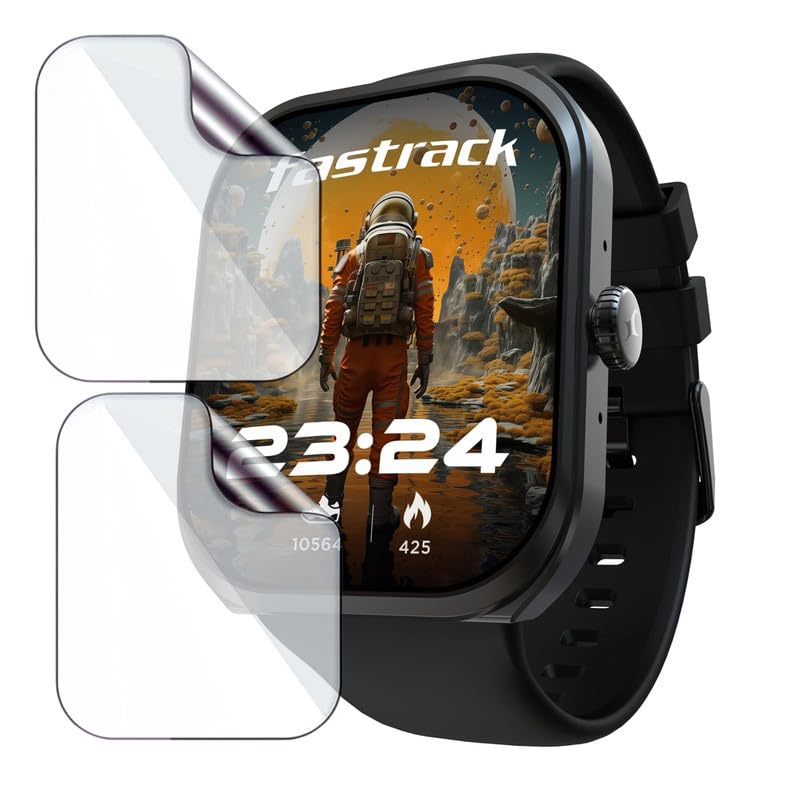 HELLOSCREEN 2 Pack | Smartwatch Screen Protector Guard for Fastrack Limitless FS2+ | 2.01 inch | Flexible TPU Film, 9H Scratch Resistant, Bubble Free - Not a Tempered Glass - Image 1