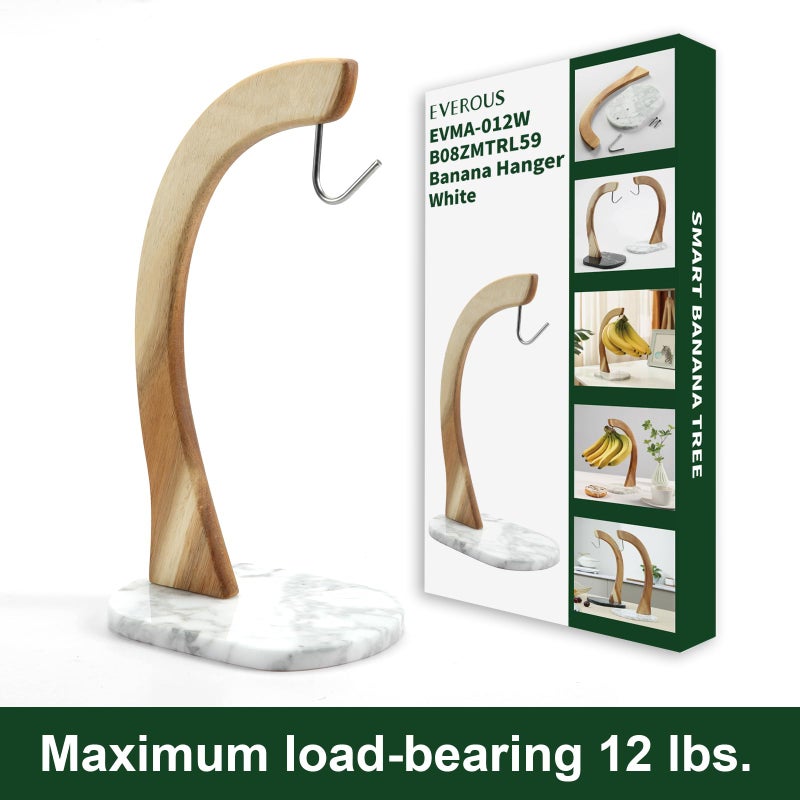 Everous Banana Hanger - Modern Banana Holder Tree Stand with Non-Slip Marble Base - Image 2