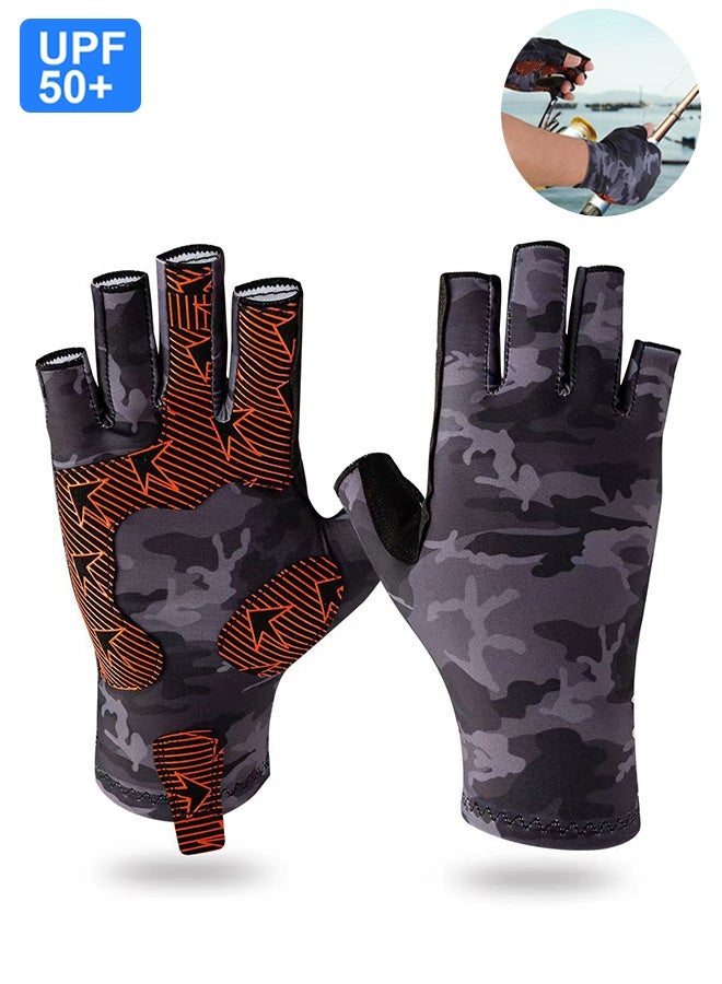 بوليشد قفازات صيد من السيليكون مضادة للانزلاق للرجال والنساء - حماية من أشعة الشمس فوق البنفسجية للإبحار والتجديف بالكاياك والتجديف والتجديف - ملحقات صيد السمك بالصنارة - Image 1
