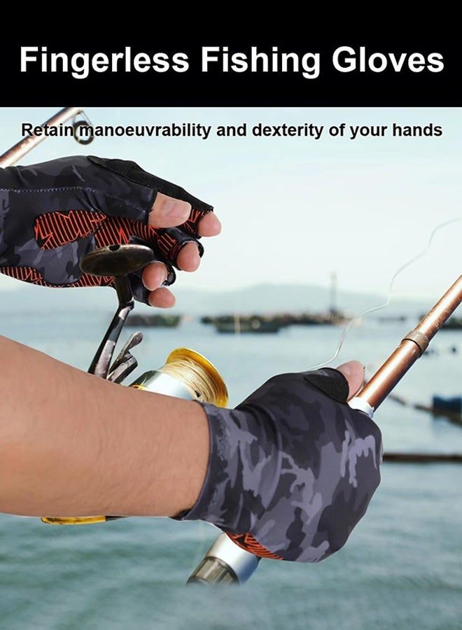 بوليشد قفازات صيد من السيليكون مضادة للانزلاق للرجال والنساء - حماية من أشعة الشمس فوق البنفسجية للإبحار والتجديف بالكاياك والتجديف والتجديف - ملحقات صيد السمك بالصنارة - Image 2