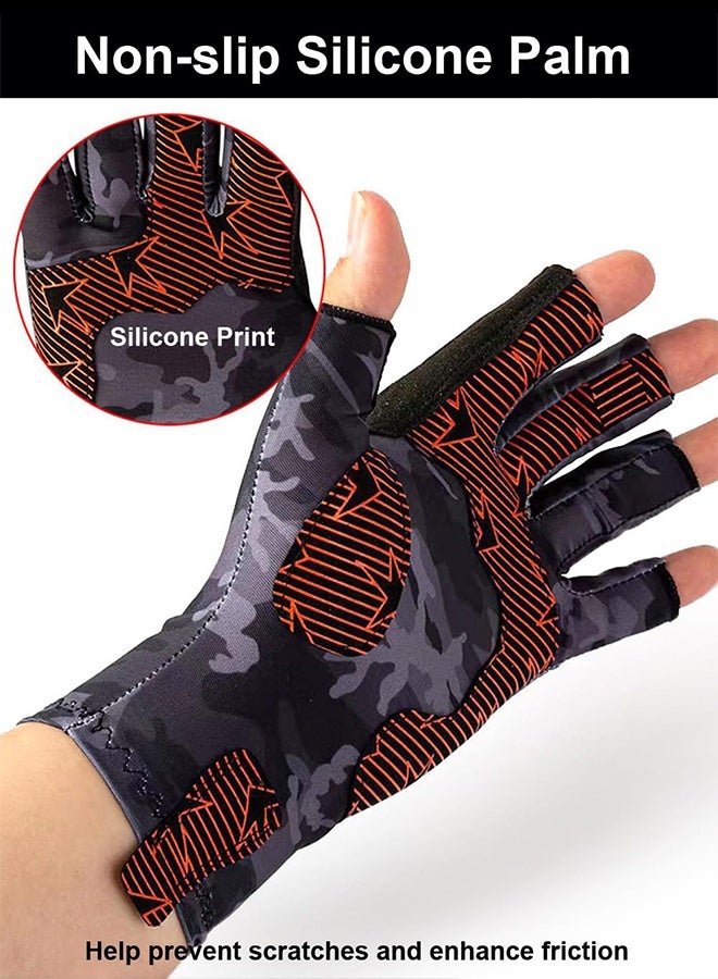 بوليشد قفازات صيد من السيليكون مضادة للانزلاق للرجال والنساء - حماية من أشعة الشمس فوق البنفسجية للإبحار والتجديف بالكاياك والتجديف والتجديف - ملحقات صيد السمك بالصنارة - Image 4