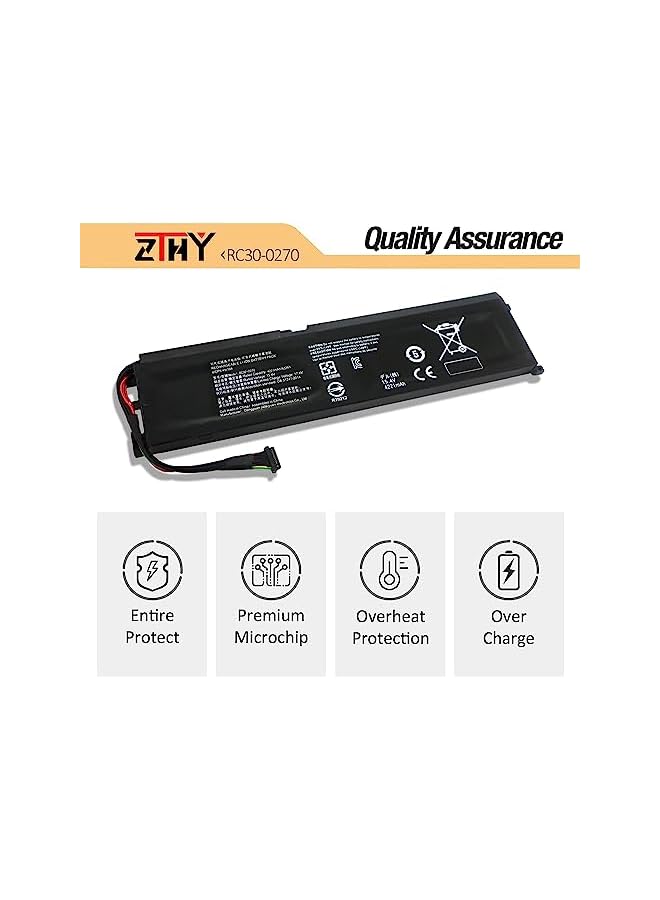 ZTHY Rc30-0270 Laptop Battery For Razer Blade 15 Base 2018 2019 Gtx 1660 Ti Rz09-0270 Rz09-02705E76 Rz09-02705E76-R3U1 Rz09-02705E75-R3U1 Rz09-0300 Rz09-03006 Rz09-03009 Rz09-03006E92 15.4V 65Wh - Image 4
