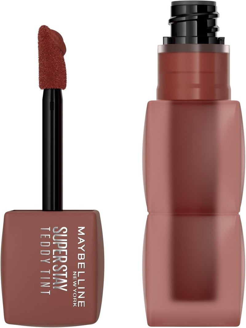 Super Stay Teddy Tint, Up to 12 Hour Blurred Matte, Plush Comfort, Longwear, Transferproof, Vegan, 8 Buildable Lip Shades, (Shade: Mascara Tear) - Image 1
