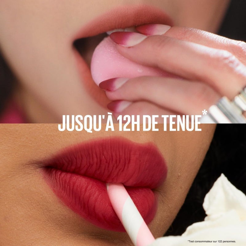 Super Stay Teddy Tint, Up to 12 Hour Blurred Matte, Plush Comfort, Longwear, Transferproof, Vegan, 8 Buildable Lip Shades, (Shade: Mascara Tear) - Image 4