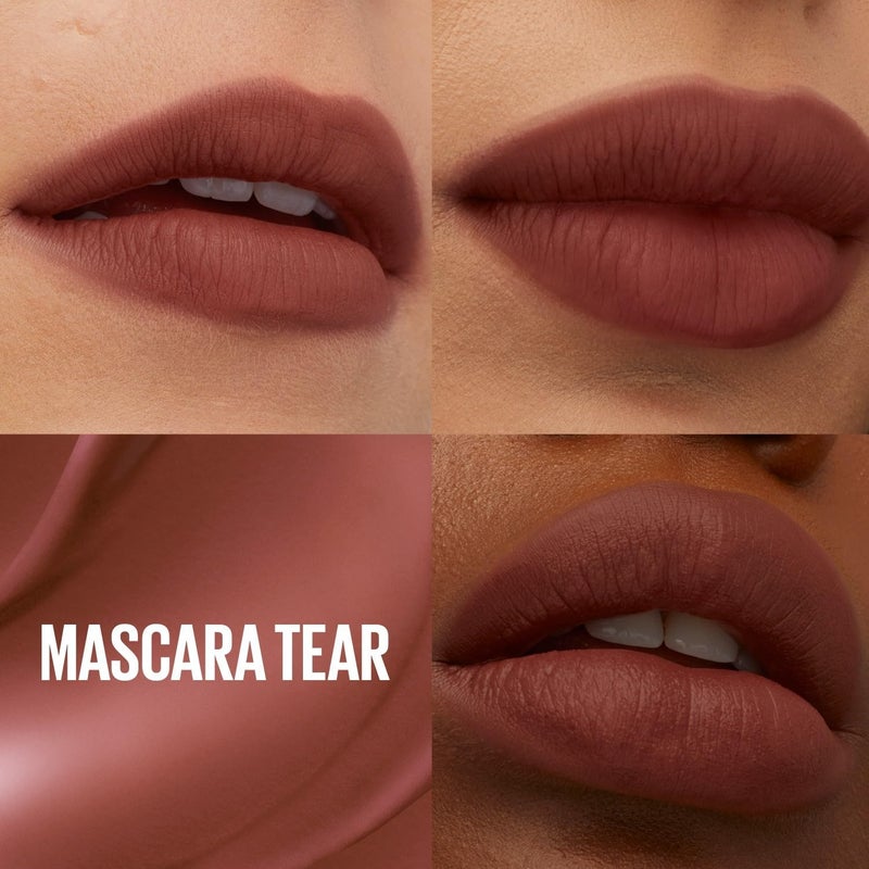 Super Stay Teddy Tint, Up to 12 Hour Blurred Matte, Plush Comfort, Longwear, Transferproof, Vegan, 8 Buildable Lip Shades, (Shade: Mascara Tear) - Image 3