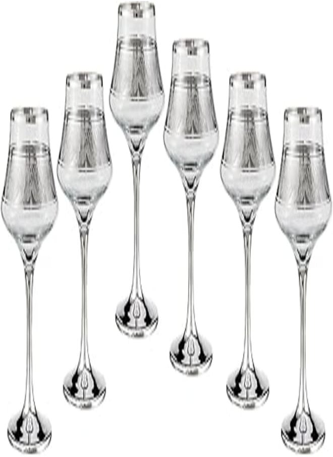 segaey Segaey CARMEN Turkish Glass/Pantograph Platinum 011934/6 Pcs/Elegant design, Trusted Brand, Attractive shape of Sparkling Drink, Smoothies, Juices, Cocktails/High Quality Materials 