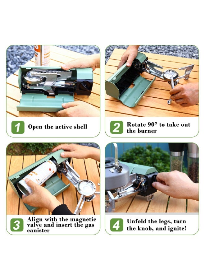 سبا لوكستيك 17700 وحدة حرارية بريطانية قابلة للطي موقد غاز البوتان التخييم - 5200W الموقد الغاز المحمولة ، مع حقيبة يد ، ومناسبة للطبخ في الهواء الطلق ، وعلى ظهره واستخدام في حالات الطوارئ - Image 2