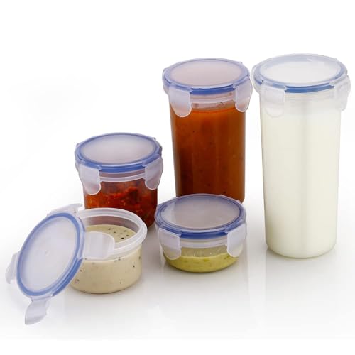 MODINITY Plastic Storage Container Set of 5 (110ml–500ml) | Modular Fridge Organizer with Lids | BPA-Free, Airtight, Stackable Kitchen Box for Snacks, Fruits, Pantry & Food Storage - Image 1