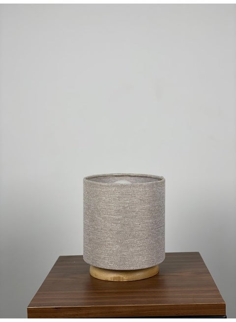 Table Lamp With A Drum-Shaped Shade And A Metal Base 18X15Cm Ashen