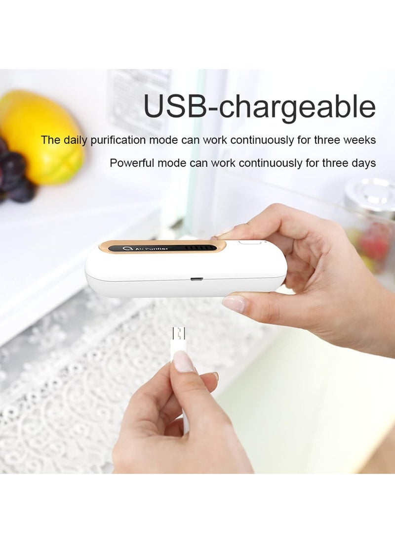 ارواق مزيل الروائح الكريهة للثلاجة الصغيرة USB - مزيل الروائح الكريهة للثلاجة قابل لإعادة الاستخدام - مزيل رائحة الثلاجة للثلاجة وخزانة السيارة أكثر فعالية من أكياس صودا الخبز والفحم  - Image 5