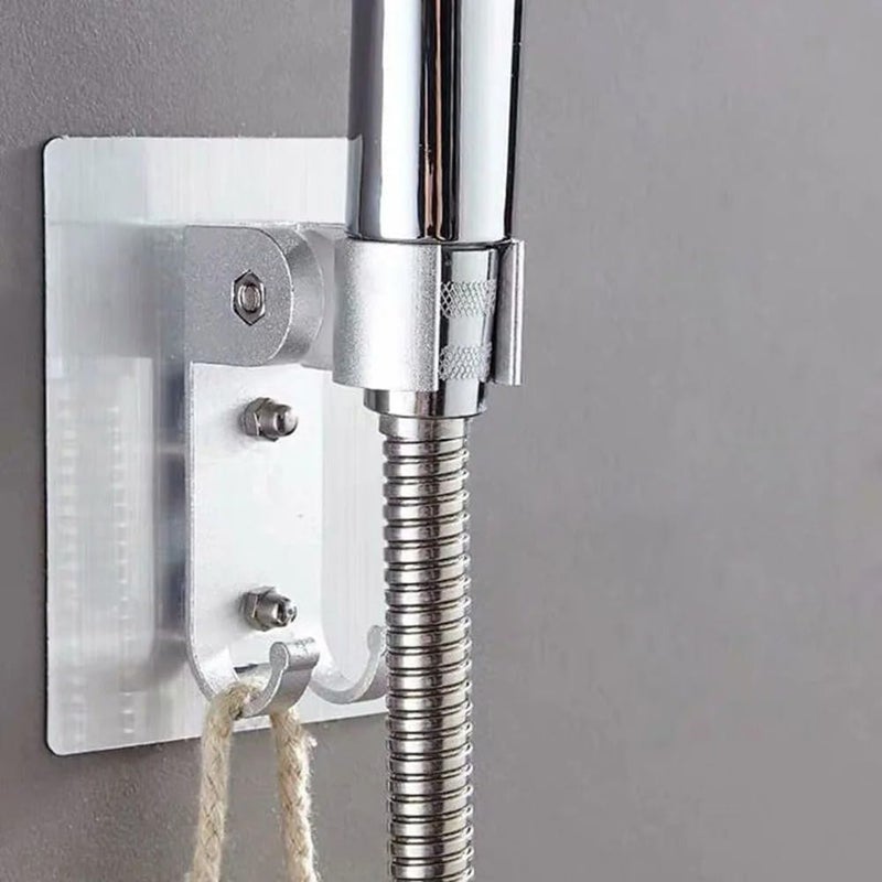 Shower Heads with Innovative Designs for Unparalleled Comfort (Adjustable Shower Head Holder Wall Mounted with 2 Hanger Hooks, Heavy Duty Aluminum, Strong Adhesive for Bathroom) - Image 1