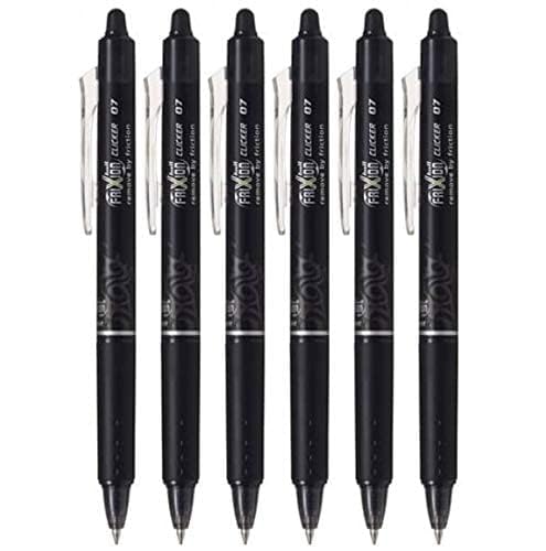 Pilot FriXion Ball Clicker Retractable Erasable Gel Pen, Fine Point, 0.7mm, Black Ink, 6 Count - Image 2