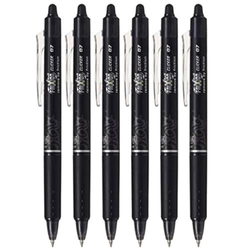 Pilot FriXion Ball Clicker Retractable Erasable Gel Pen, Fine Point, 0.7mm, Black Ink, 6 Count - Image 3