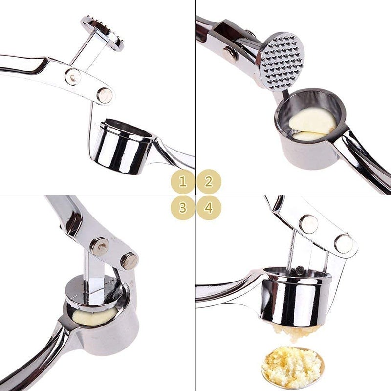 Open Zone Garlic Crusher Presser Garlic Press Manual Garlic Mincer Stainless Steel Garlic Cutter ChopperHand Press Garlic Crusher and Chopper Mincer Cutter for Garlic for Kitchen  - Image 2