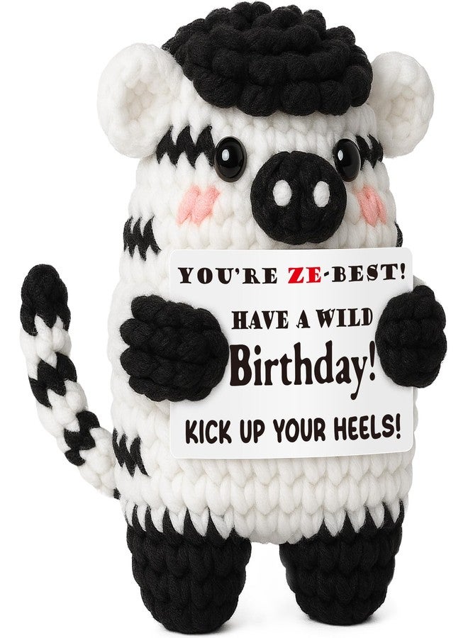 FEFAMM Mini Birthday Gifts for Women Men, Funny Handmade Crochet Zebra for Couples, Friends, Bosses, Mom, Dad, Nana, Papa, Sister, Brother, Daughter, Son - Perfect for Party Favors and Gag Gift Exchange Idea - Image 1