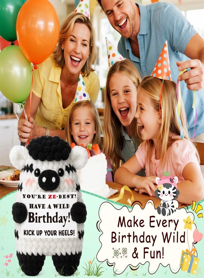 FEFAMM Mini Birthday Gifts for Women Men, Funny Handmade Crochet Zebra for Couples, Friends, Bosses, Mom, Dad, Nana, Papa, Sister, Brother, Daughter, Son - Perfect for Party Favors and Gag Gift Exchange Idea - Image 4