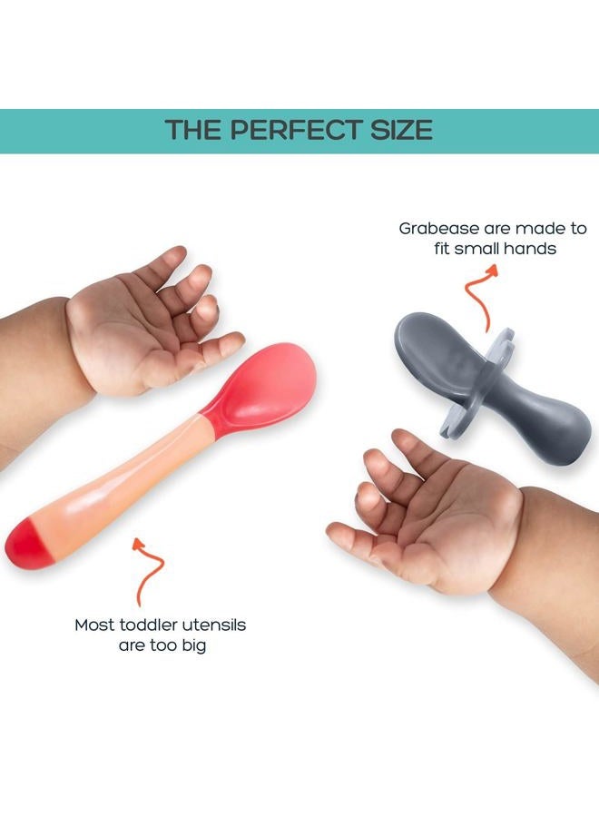Grabease Toddler Utensils Baby Utensils Baby Forks for Self Feeding, Bpa-Free & Phthalate-Free for Baby & Toddler, 1 Set, Gray - Image 5
