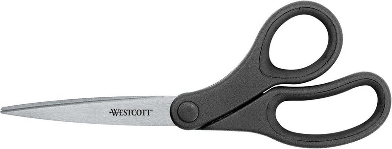 Westcott 8Inch KleenEarth Basic Bent Scissors Black 15584