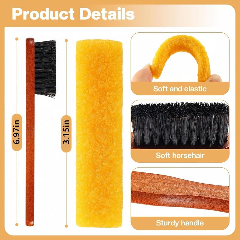 TERRIFI Suede Shoe Brush and Nubuck Leather Cleaner Set for Shoes and Bags with Professional Cleaning Eraser and Detailing Horsehair Brush 2-Piece Maintenance Kit for Home and Travel Use - Image 5