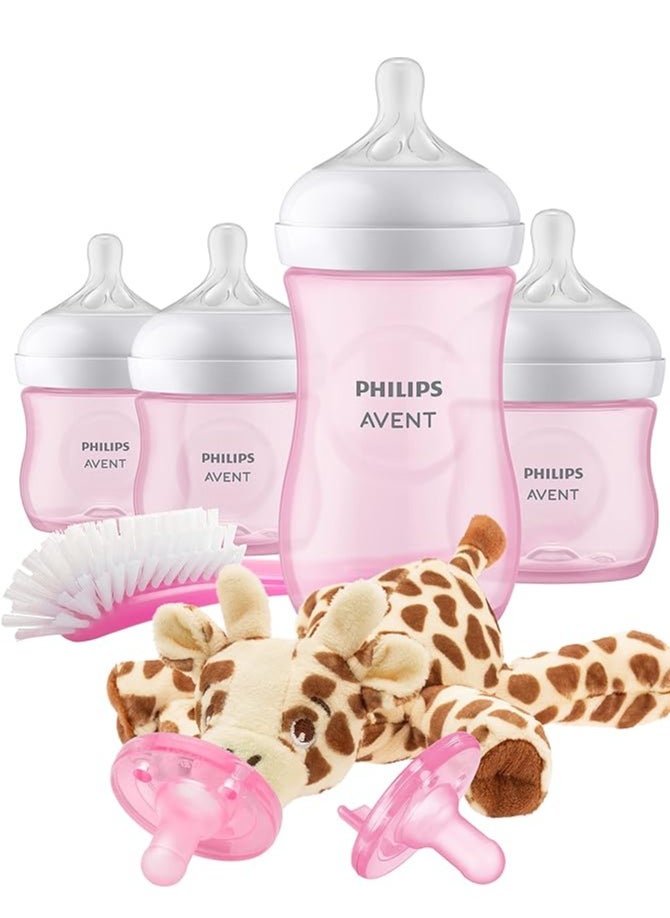 Philips Philips AVENT Natural Baby Bottle with Natural Response , Pink Baby Gift Set with Snuggle  - Image 1