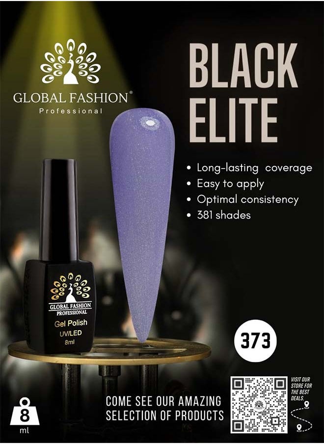 GLOBAL FASHION Black Elite Gel Polish  132 Colors Of Long-Lasting Elegance - 8Ml  373  - Image 2