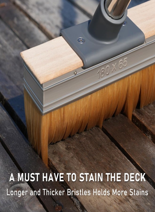 Mitclear Decking Applicator Brush with Long Handle, 7in Deck Stain Brush with Extension Poles and 3in Paint Brush, Decking Oil Painting Brush for Wooden Decks, Block Stains, Shed and Fence - Image 4