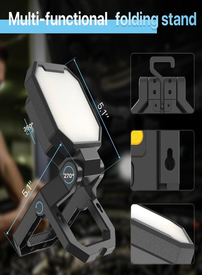 HYPERLITE Rechargeable Work Light 2pack 40W 4000Lumens, Hanging Hook Folding Bracket, Magnetic Work Light Job Site Lighting for Car Repairing, Camping, Working, and Hurricane - Image 4