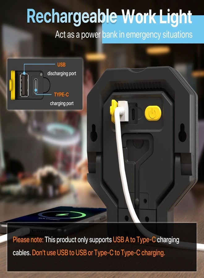 HYPERLITE Rechargeable Work Light 2pack 40W 4000Lumens, Hanging Hook Folding Bracket, Magnetic Work Light Job Site Lighting for Car Repairing, Camping, Working, and Hurricane - Image 3