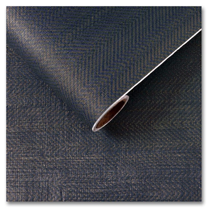 DENIM BLUE GOLD GRASSCLOTH PEEL AND STICK WALLPAPER TEXTURED HERRINGBONE GRASS CLOTH CONTACT PAPER SELF ADHESIVE METALLIC LINEN FABRIC REMOVABLE WALLPAPER FOR CABINETS SHELVES LINERS 12X80