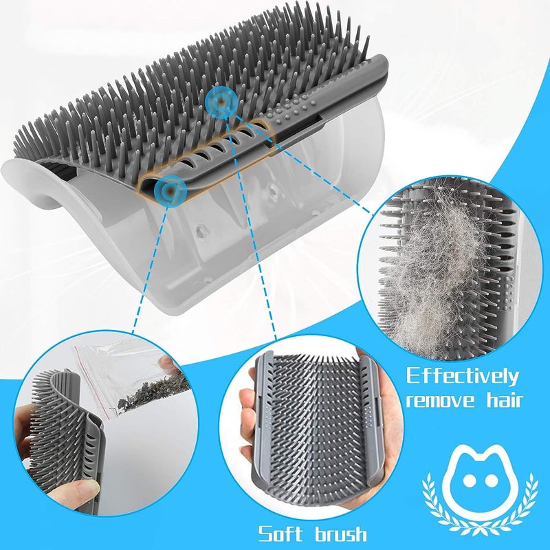 Pups&Pets Cat Self Groomer Wall Corner Groomers Soft Grooming Brush Massage Combs for Short Long Fur Cats, Softer Massager Toy for Kitten Puppy (Pack of 1, Multicolor) - Image 5