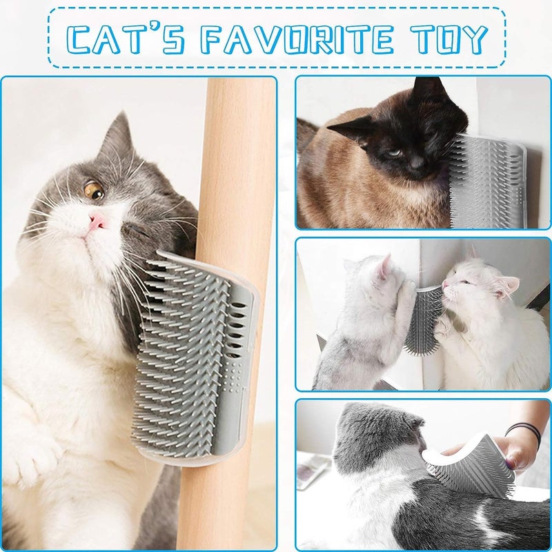 Pups&Pets Cat Self Groomer Wall Corner Groomers Soft Grooming Brush Massage Combs for Short Long Fur Cats, Softer Massager Toy for Kitten Puppy (Pack of 1, Multicolor) - Image 2