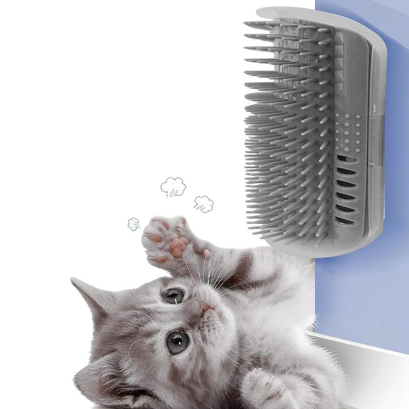 Pups&Pets Cat Self Groomer Wall Corner Groomers Soft Grooming Brush Massage Combs for Short Long Fur Cats, Softer Massager Toy for Kitten Puppy (Pack of 1, Multicolor) - Image 1