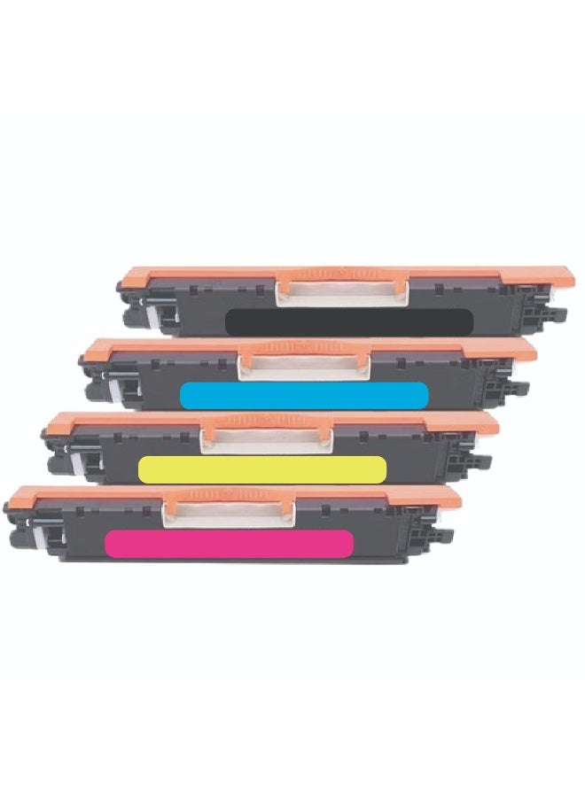 126A Multipack High Yield Toner Cartridge - Compatible with HP Color Laser Jet CP1020, HP Color Laser Jet CP1025nw, M176n, M177fw (CE310A Black, CE311A Cyan, CE312A Yellow, CE313A Magenta) - Image 1