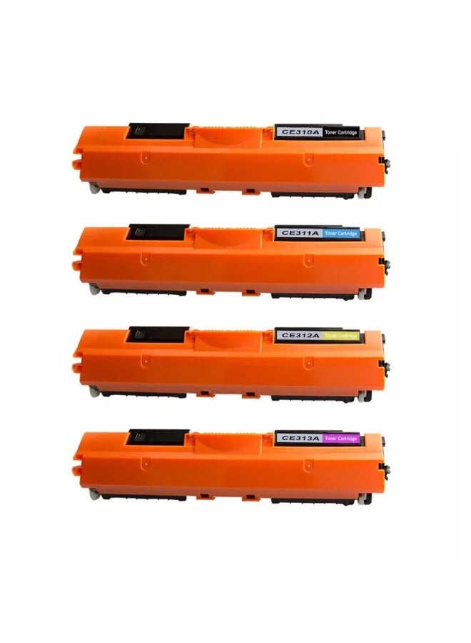126A Multipack High Yield Toner Cartridge - Compatible with HP Color Laser Jet CP1020, HP Color Laser Jet CP1025nw, M176n, M177fw (CE310A Black, CE311A Cyan, CE312A Yellow, CE313A Magenta) - Image 2