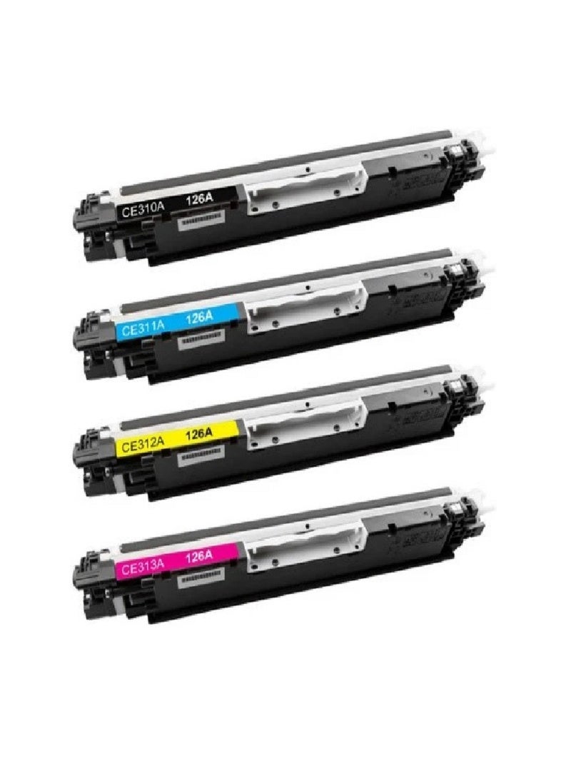 126A Multipack High Yield Toner Cartridge - Compatible with HP Color Laser Jet CP1020, HP Color Laser Jet CP1025nw, M176n, M177fw (CE310A Black, CE311A Cyan, CE312A Yellow, CE313A Magenta) - Image 3