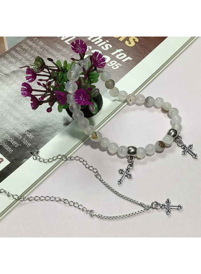Heather's CF Silver Small Crosses Mini Cross Charms Variety Cross Beads for Bracelets Craft 1 Inch Cross Charm Bulk Cross Pendant Jewelry Making(Tiny silver 200pcs cross), 14mm*9mm, Pewter, metal - Image 4