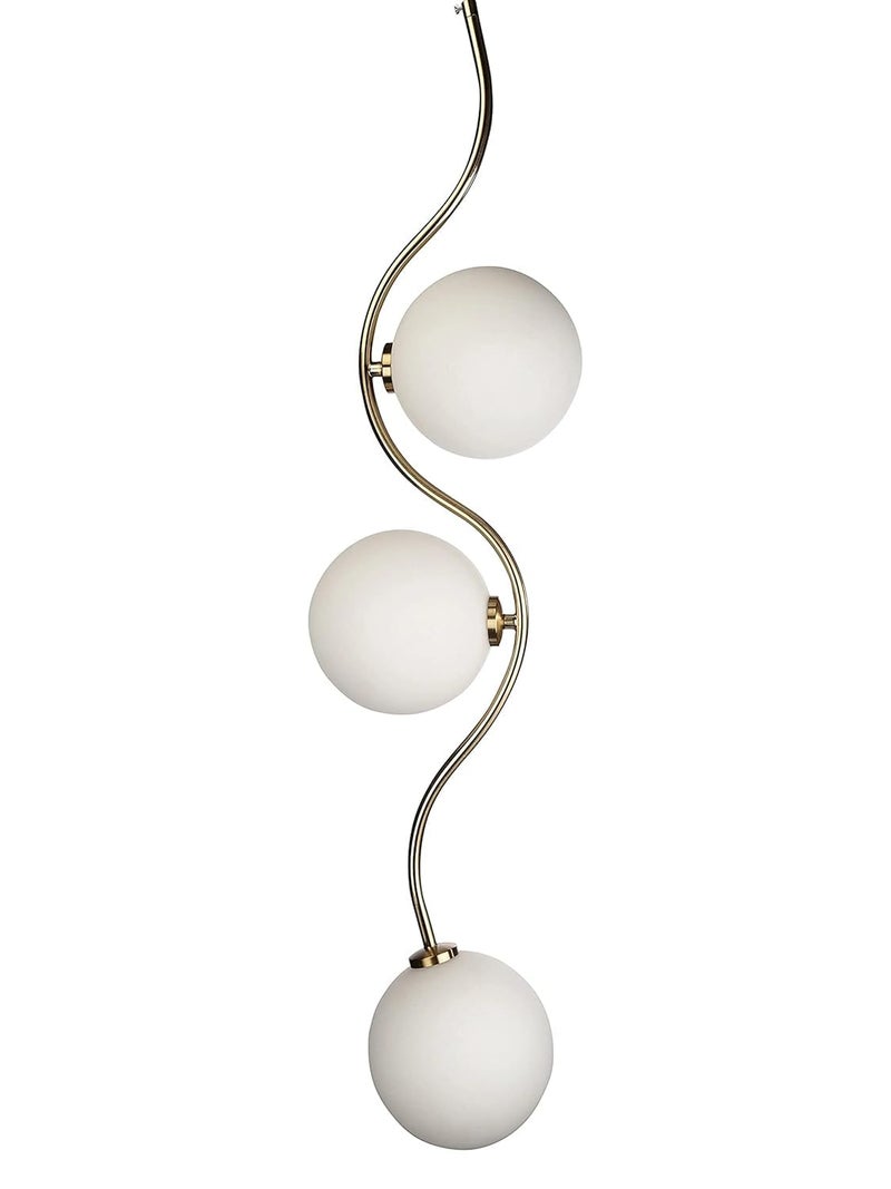 kinis Three Globe Golden Unique Style Decorative Hanging Lamp/Pendant Lamp/Ceiling Light to Décor Home/Living Room/Bedroom/Office/Dining/Cafe/Restaurants (with Bulb) - Image 3
