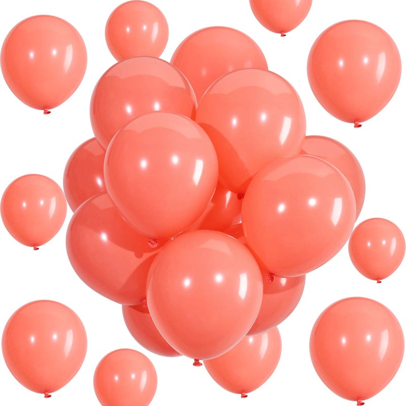 Hestya 100 Pieces 10 Inch Coral Balloons Latex Party Balloons Arch Garland Kit for Weddings Bridal Shower Graduation Anniversary Birthday Party Decoration